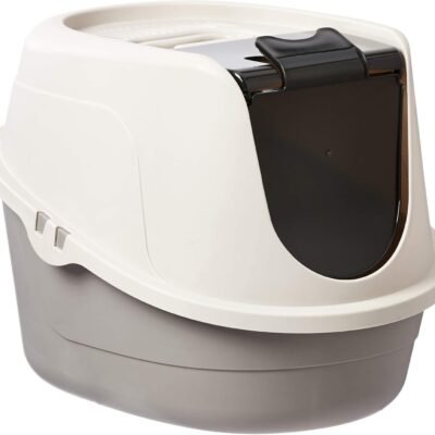No-Mess Hooded Cat Litter Box, Standard, Multicolor, 21 in x 16 in x 15 in