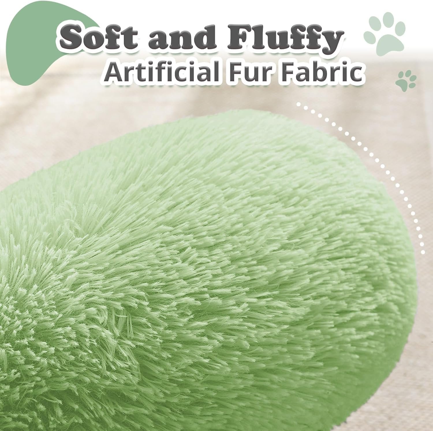 Dog & Cat Bed, Calming Anti-Anxiety Pet Bed for Small Dogs, Fluffy Donut Cushion for Small and Medium Pets (20") - Image 2