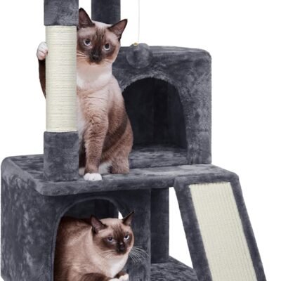 Cat Tree for Indoor Pets, 36in Tower Condo w/Extra Large Perch, Scratching Posts, Board, Dangling Ball, Play Structure for Kittens & Adult Cats